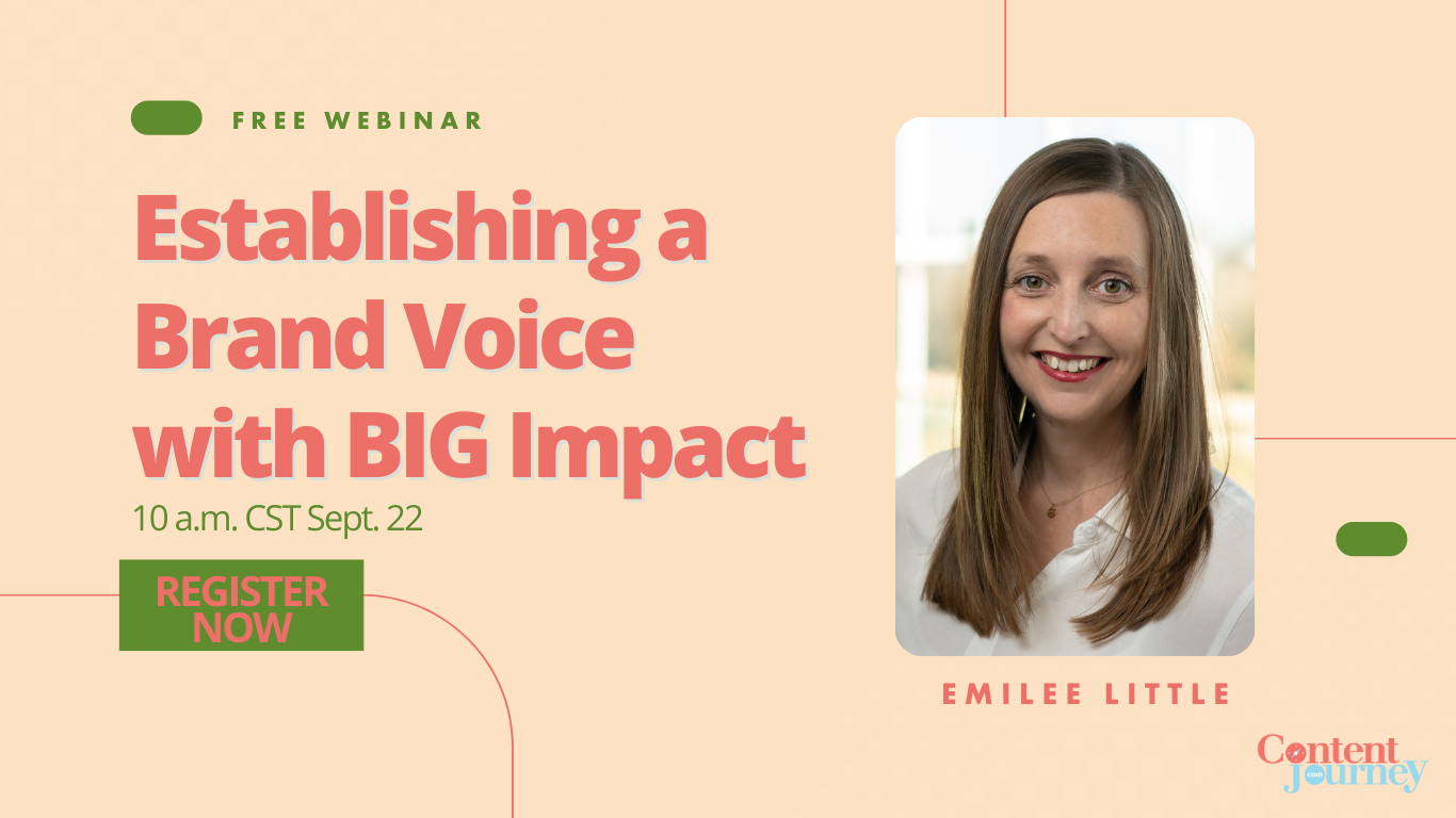 Establishing a Brand Voice with BIG Impact webinar promotion